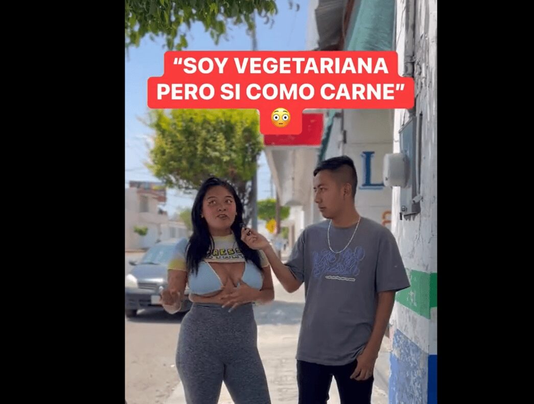 VIDEO: Mujer asegura que es vegetariana, pero en su casa sí come carne