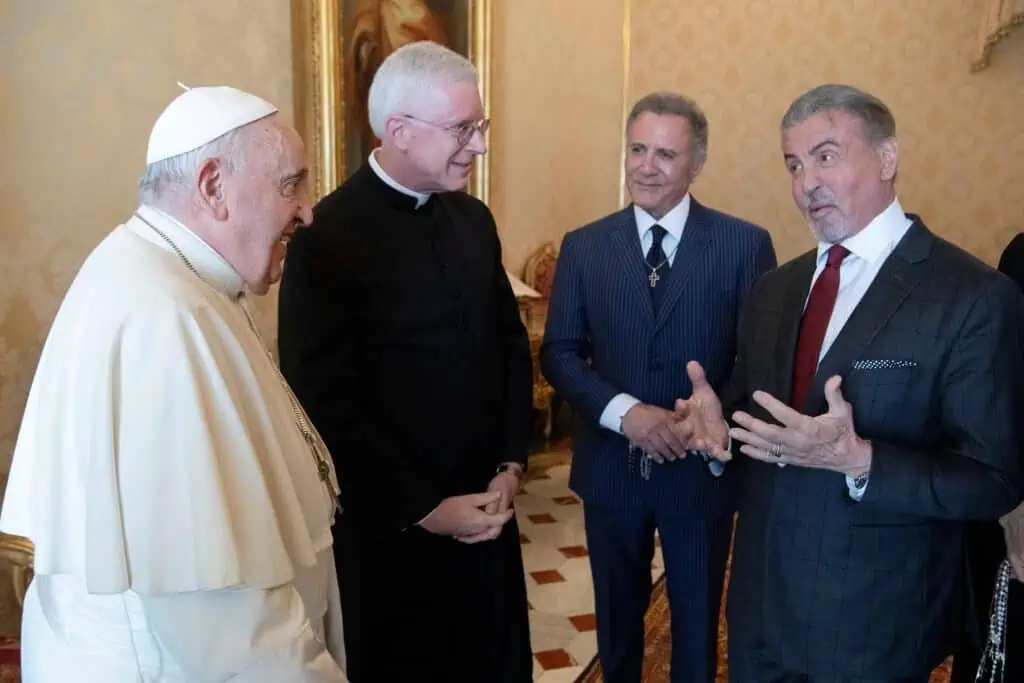 El papa Francisco recibe a Sylvester Stallone en el Vaticano