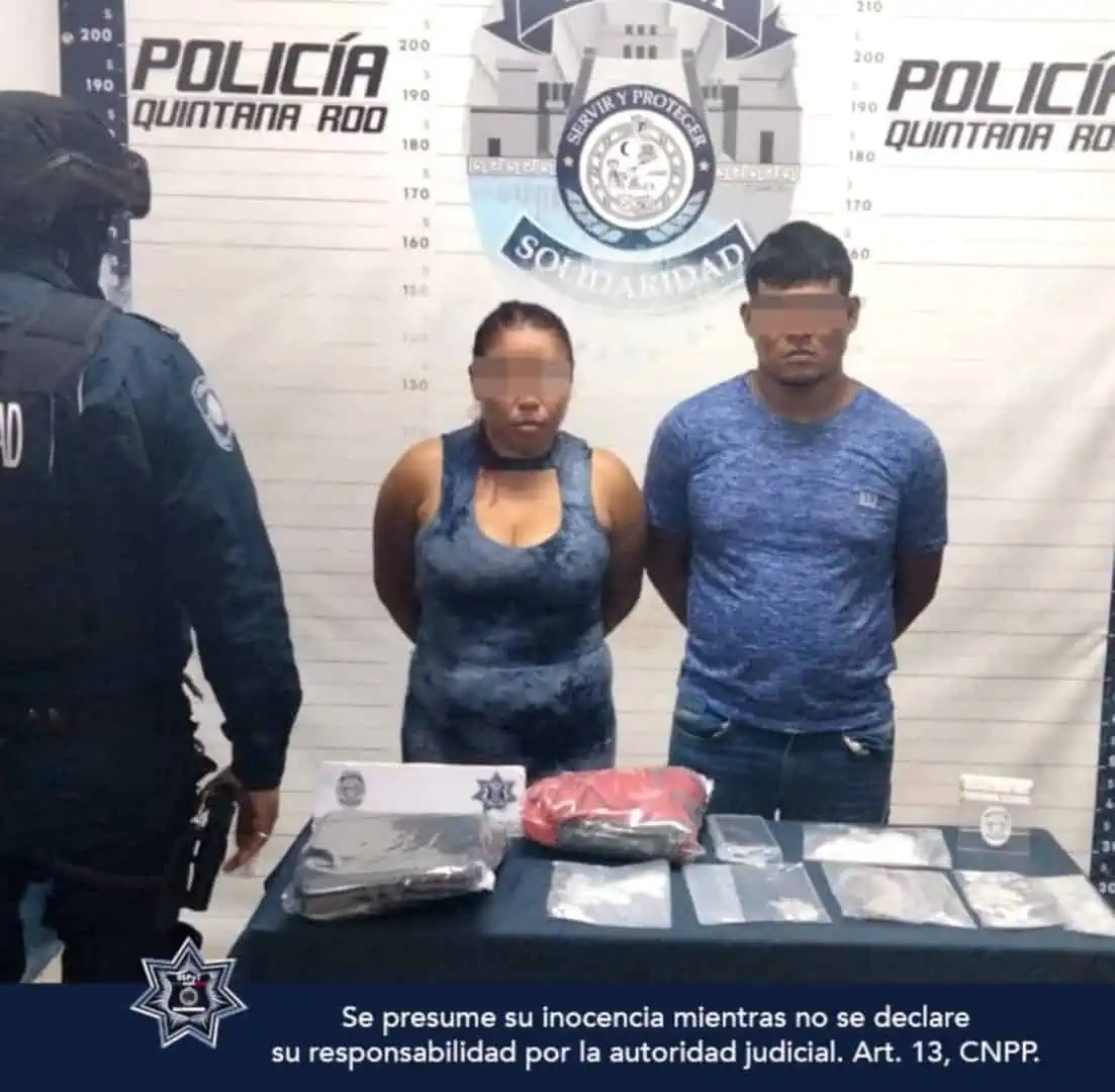 Pareja en posesión de narcóticos es detenida por la policía de Solidaridad