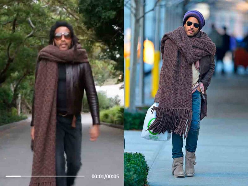 “Es el primer día de otoño”, dice Lenny Kravitz portando su bufanda, que provocó miles de memes, para debutar en TikTok