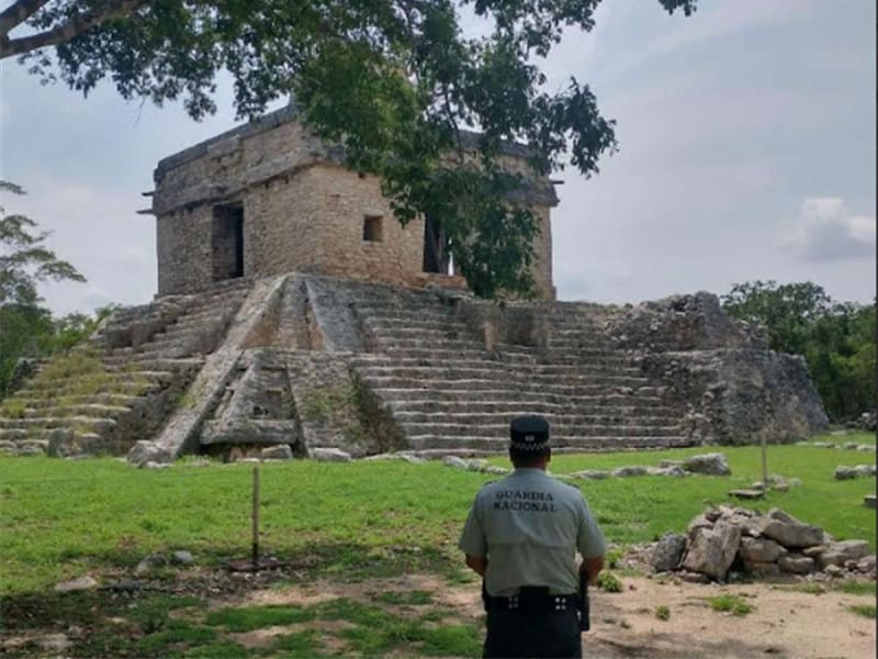 Elementos de la Guardia Nacional realiza recorridos en zonas arqueológicas de Veracruz y Yucatán para prevenir la comisión de delitos