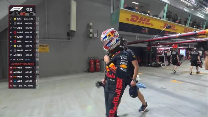 Vive pesadilla Red Bull en la Q2 del GP de Singapur; ‘Checo’ y Verstappen eliminados
