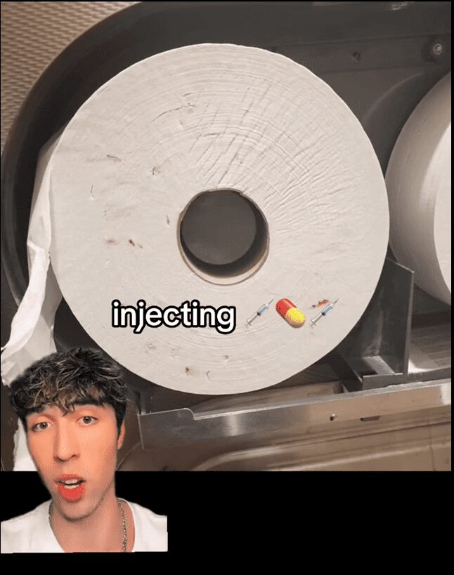 Se ha informado sobre la presencia de manchas rojas en rollos de papel de baño en baños públicos, y se advierte que estas manchas están relacionadas con personas que consumen drogas