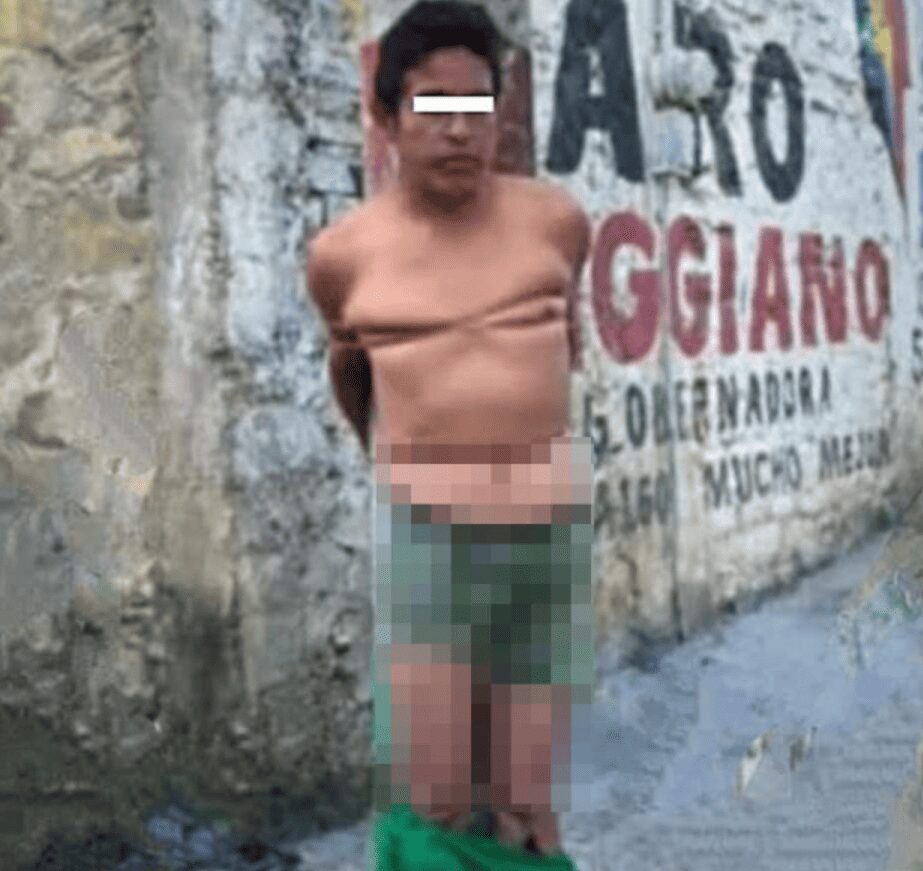 Desnudan y amarran a poste a ratero en Hidalgo