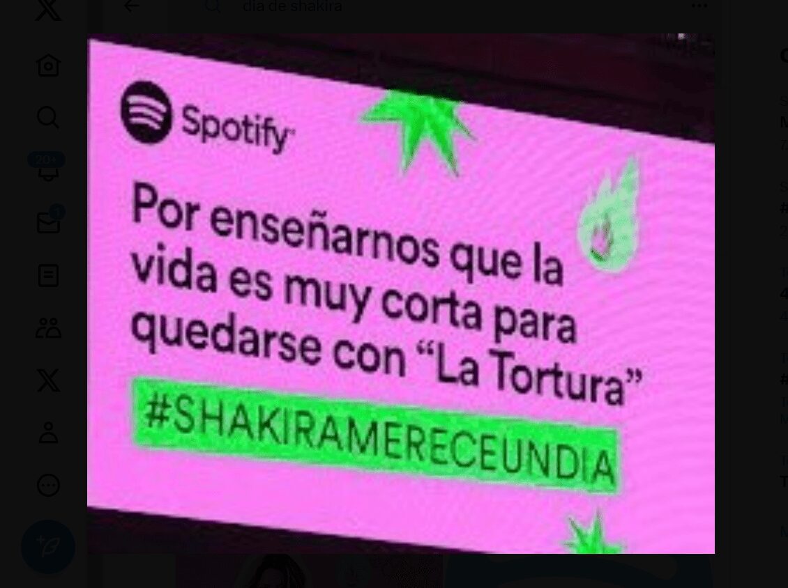 Spotify inicia una campaña para que se otorgue un día oficial en Colombia en honor a Shakira, como reconocimiento a su carrera