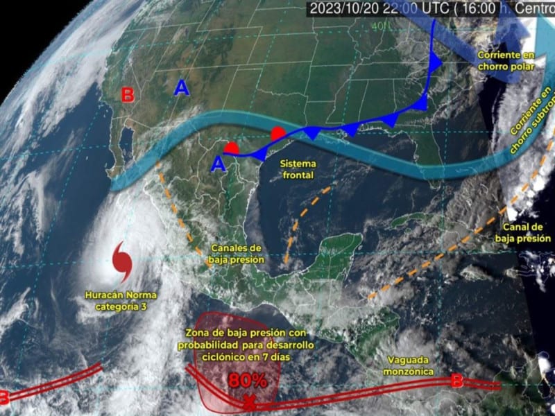 El huracán ‘Norma’ está previsto para hacer contacto con tierra en Baja California Sur