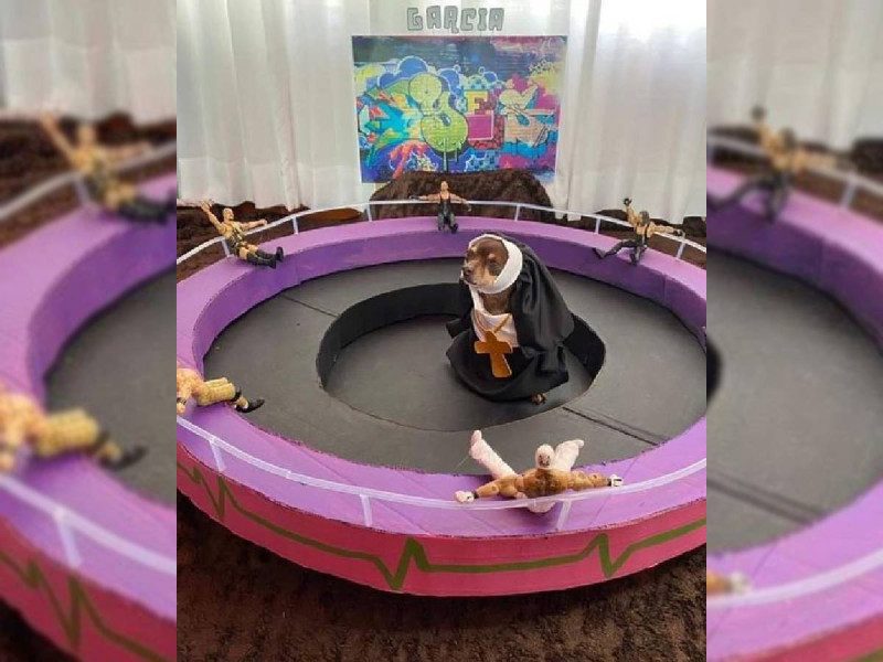 Perrito se vuelve viral por su disfraz de “Monja de Feria”