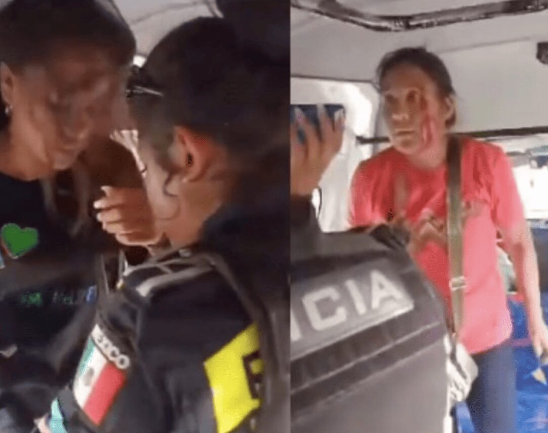 Mujeres se pelean por hombre en combi