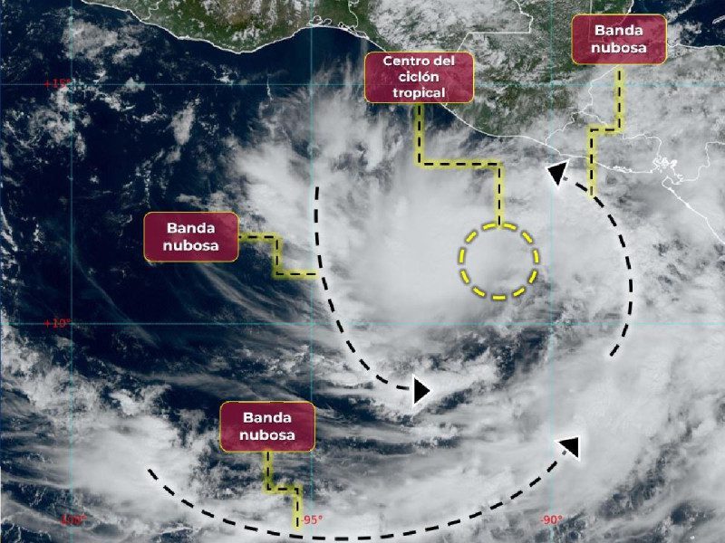 Chiapas y Oaxaca se ven afectados por las  bandas nubosas de la tormenta ‘Pilar’ 