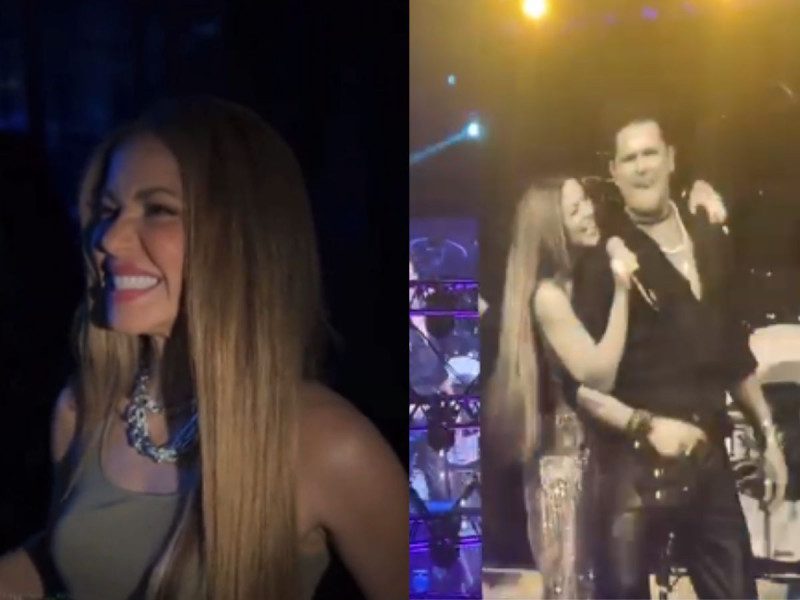 Shakira sorprende a Carlos Vives en el concierto que ofreció en Miami