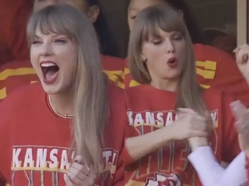 Taylor Swift celebra con baile el touchdown de los Kansas City; no es la primera vez que acude a un partido para apoyar a su novio Travis Kelce