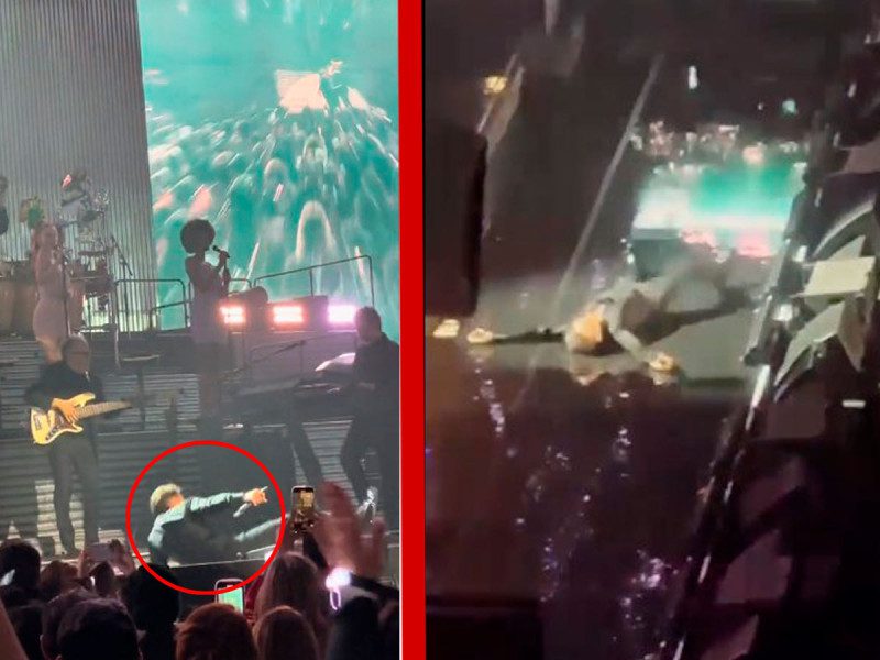 Concluye Luis Miguel concierto con aparatosa caída