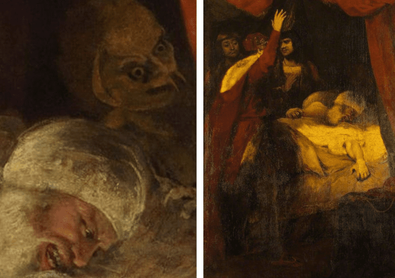 Encuentran una inquietante figura demoníaca durante el proceso de restauración de una pintura del siglo XVIII
