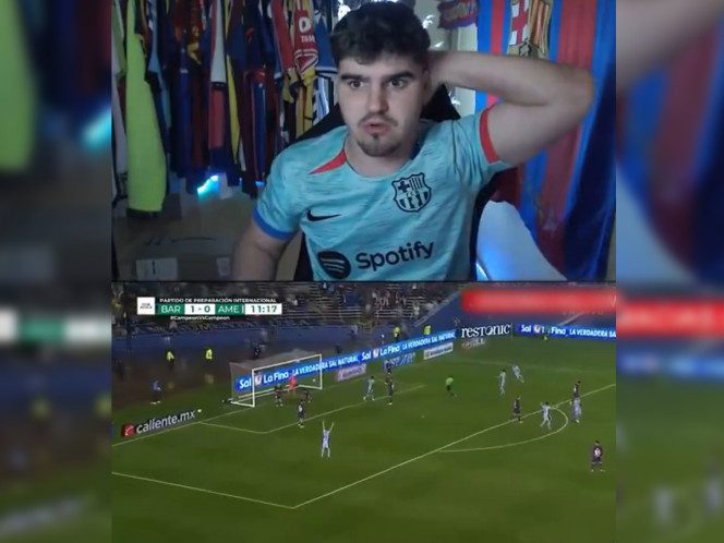 Así fue la reacción de aficionado tras el gol de ‘taquito’ del América contra el Barcelona