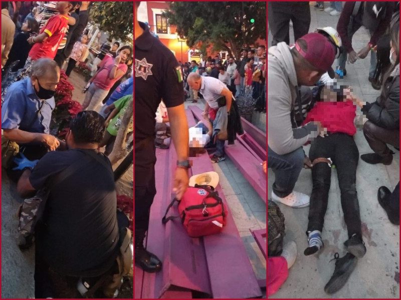 Las gradas dispuestas para la Noche de Rábanos en Oaxaca se derrumban