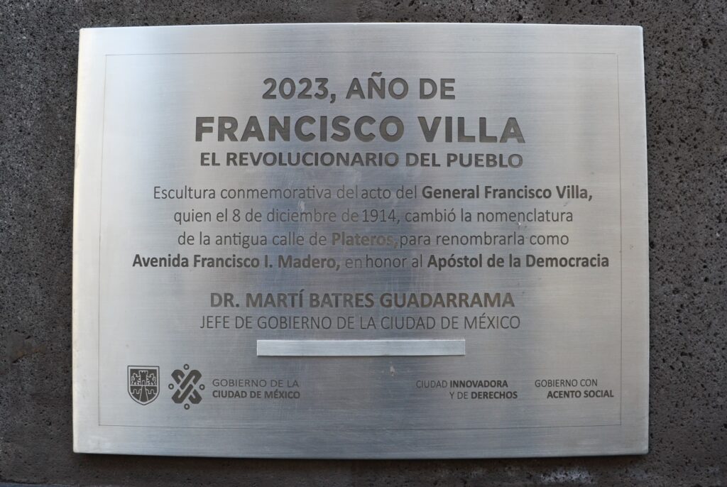 Inauguración de la estatua de Francisco Villa en el Centro Histórico de la CDMX