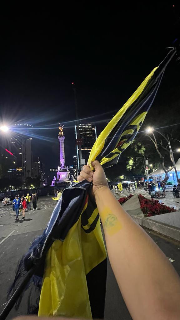 Americanistas festejan el campeonato de liga en el Ángel