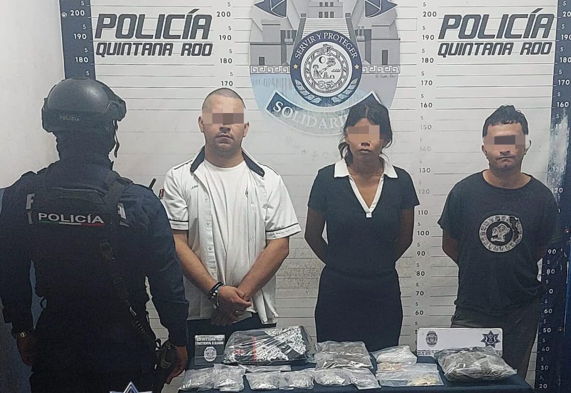Detienen a 3 personas en Operativo contra narcomenudeo en Solidaridad