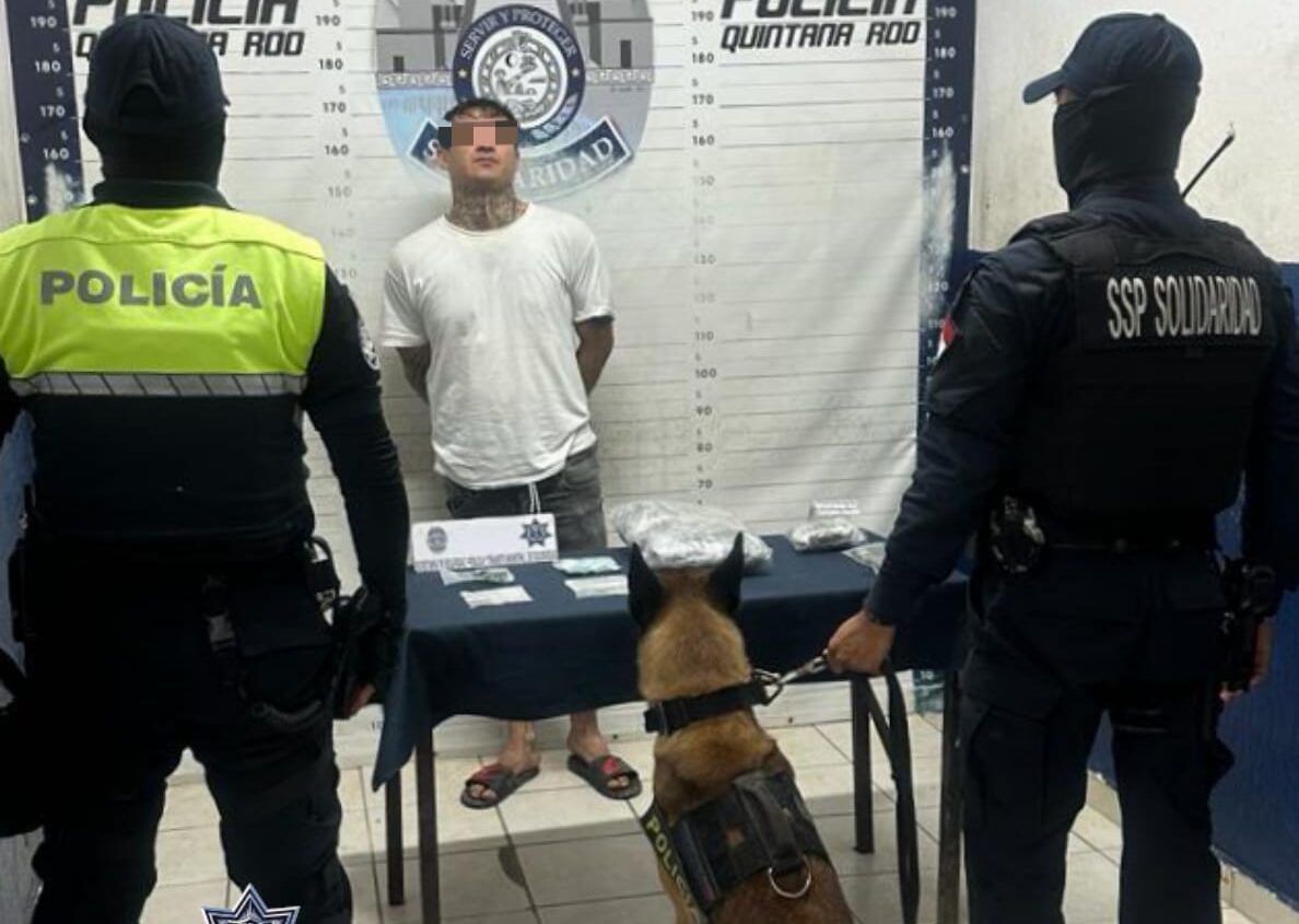 Detienen a dos personas en Solidaridad con drogas