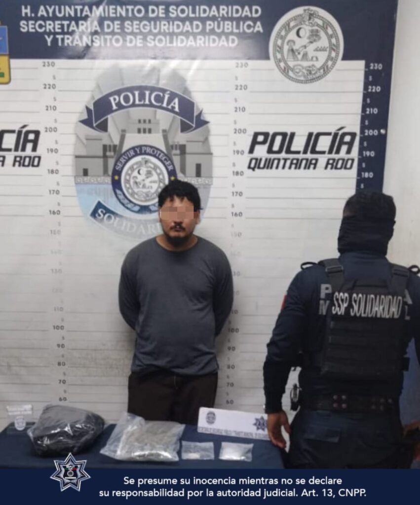 Policía de Solidaridad detiene a 4 personas y confisca narcóticos