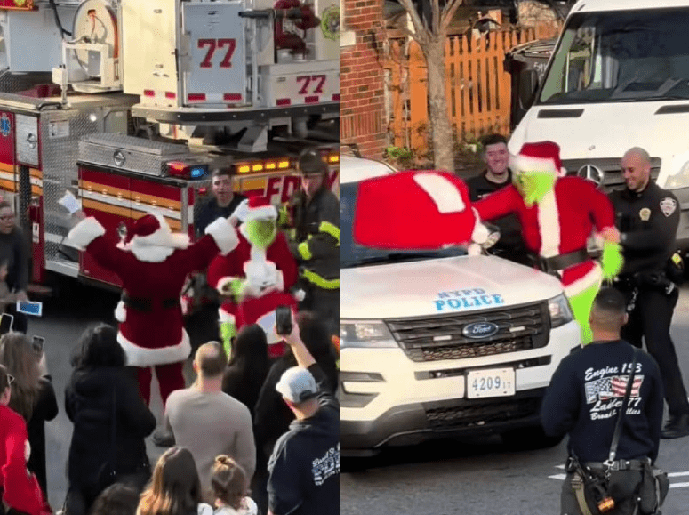 El Grinch fue detenido por robar saco de regalos en estación de bomberos
