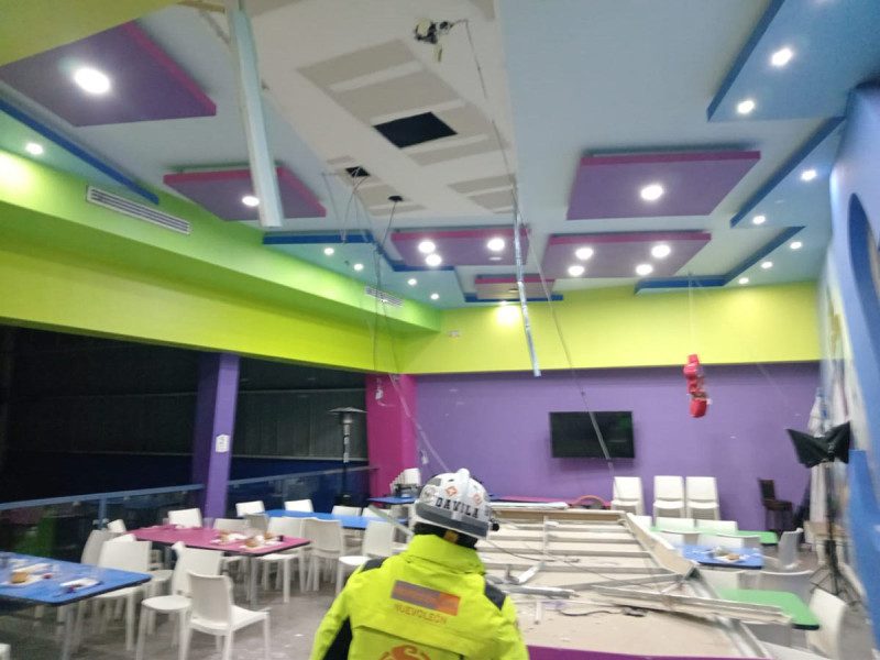 Cinco menores lesionados por la caída de techo en un salón de fiestas