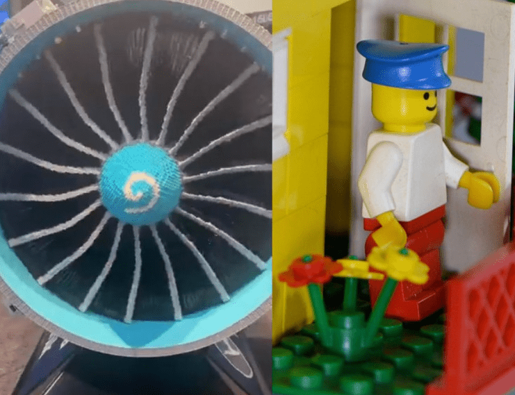 Construyen turbina de avión con bloques de Lego