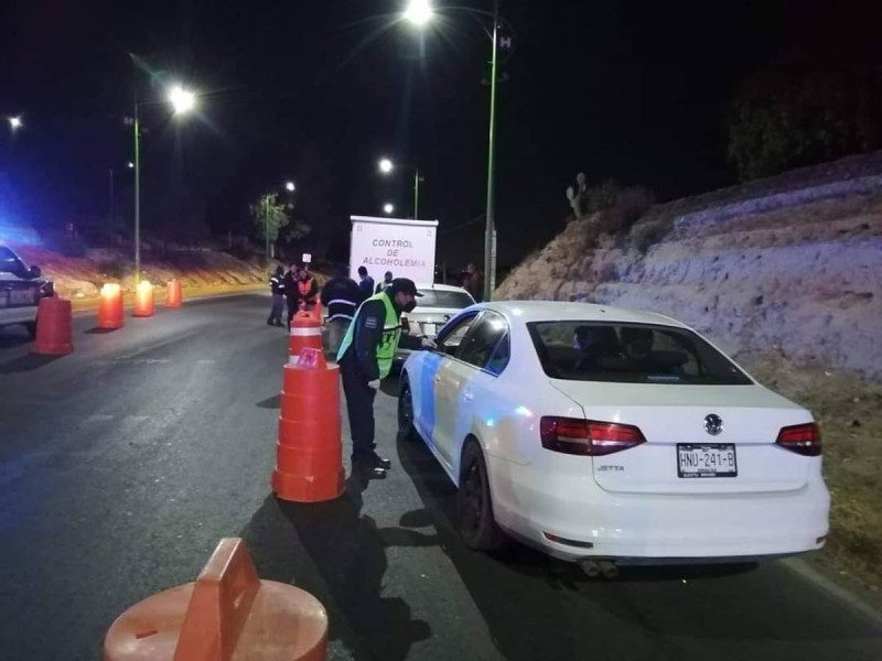 184 conductores no pasaron el alcoholímetro durante el Guadalupe-Reyes en Pachuca