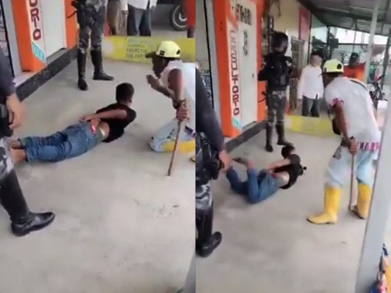 Por robar a abuelita, padre avergonzado golpea a su hijo