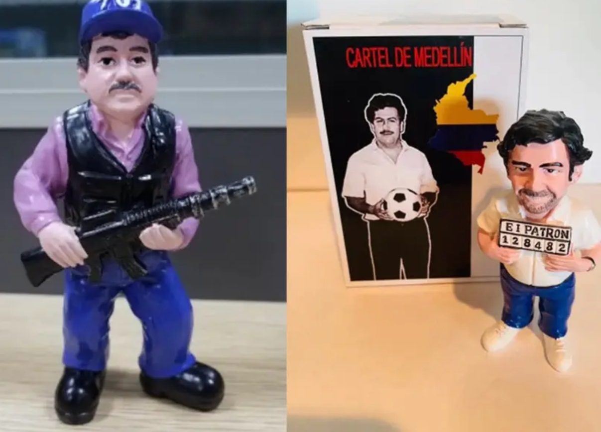 China vende muñecos de El Chapo, Ovidio y Escobar por mil 700 pesos