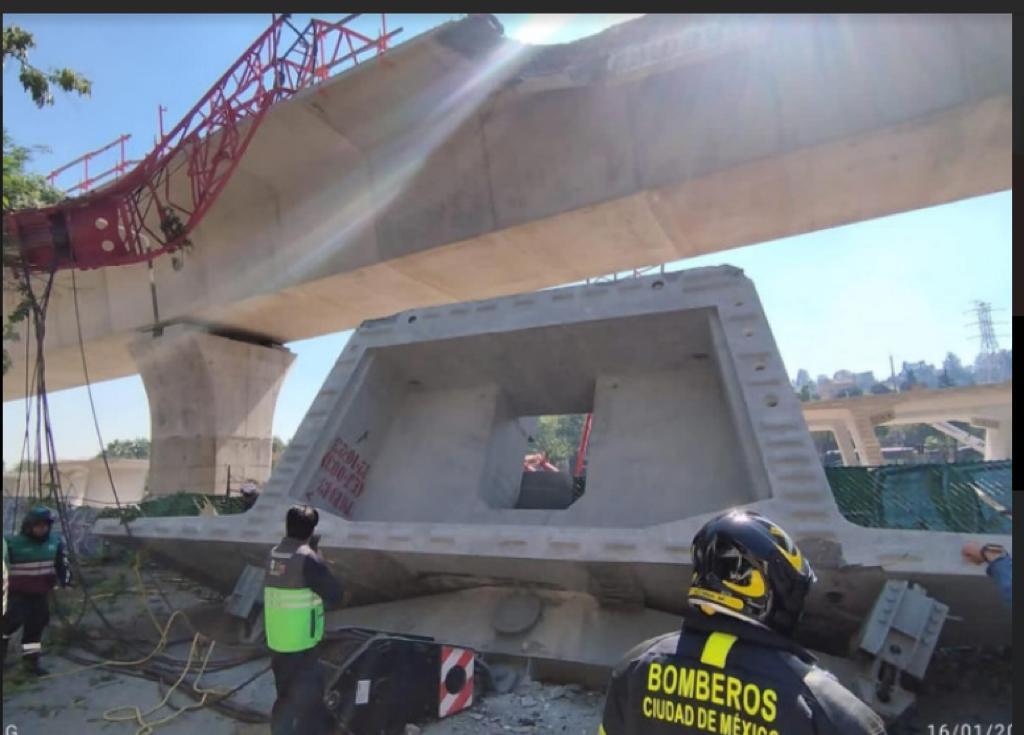 Derrumbe en construcción del proyecto ferroviario México-Toluca