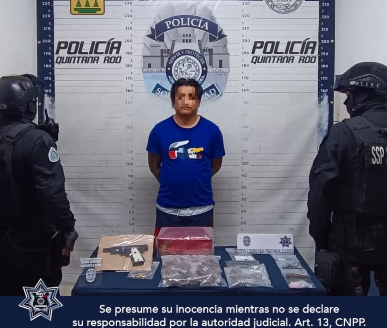 Policía municipal de Solidaridad, detiene a sujeto por homicidio