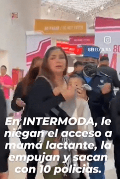 En Guadalajara, mujer es sacada por 10 policías de expo; por amamantar a su bebé