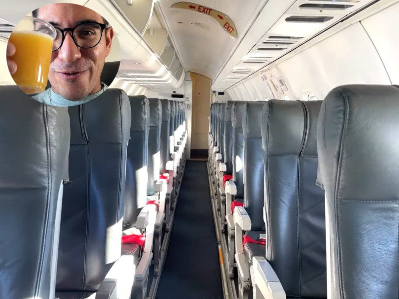 Un Youtuber fue el único pasajero en un vuelo de Mexicana de Aviación