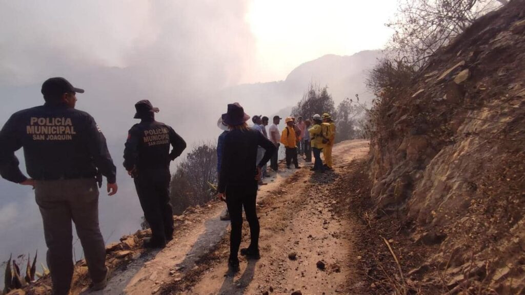 Incendio forestal obliga al desalojo en Querétaro
