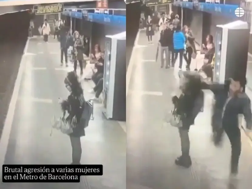 Hombre agrede a 10 mujeres en metro de Barcelona