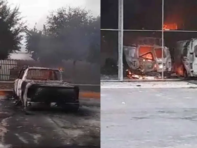 Atacan instalaciones y vehículos gubernamentales en Nuevo León