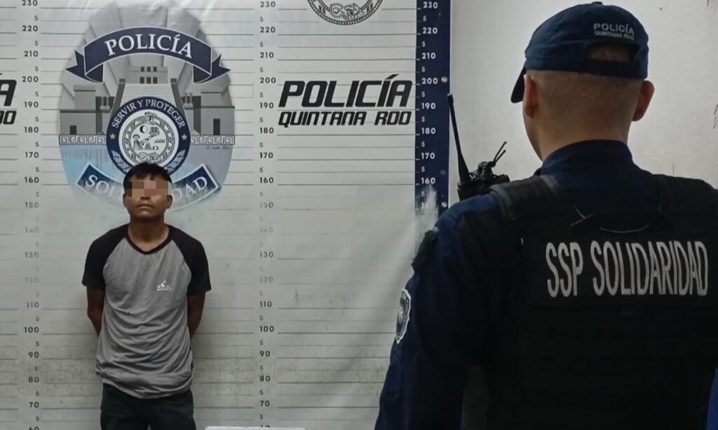 Policías de Solidaridad detienen a trabajador de obra con droga