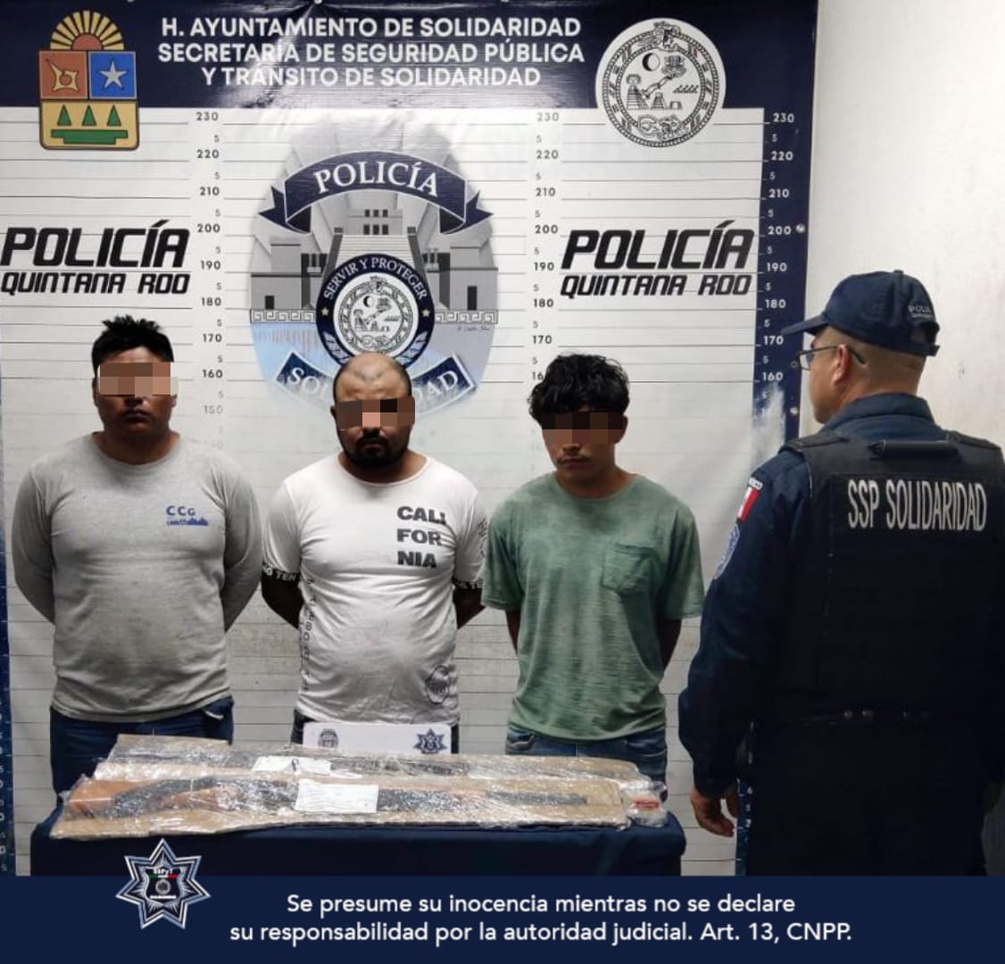 Policía de Solidaridad, detiene a sujetos con armas largas