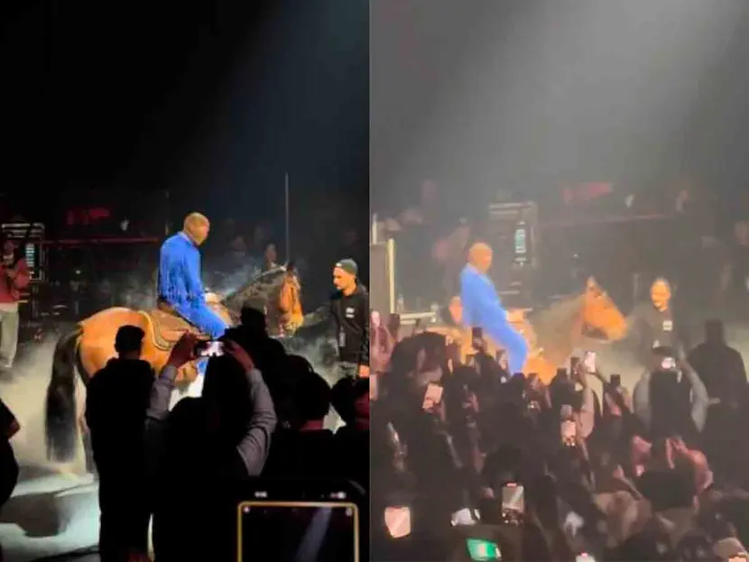 Bad Bunny criticado por usar caballo como utilería en gira