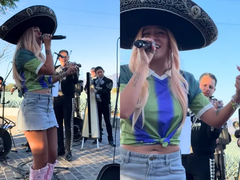 Karol G, canta “El Rey” de Vicente Fernández con todo y mariachi