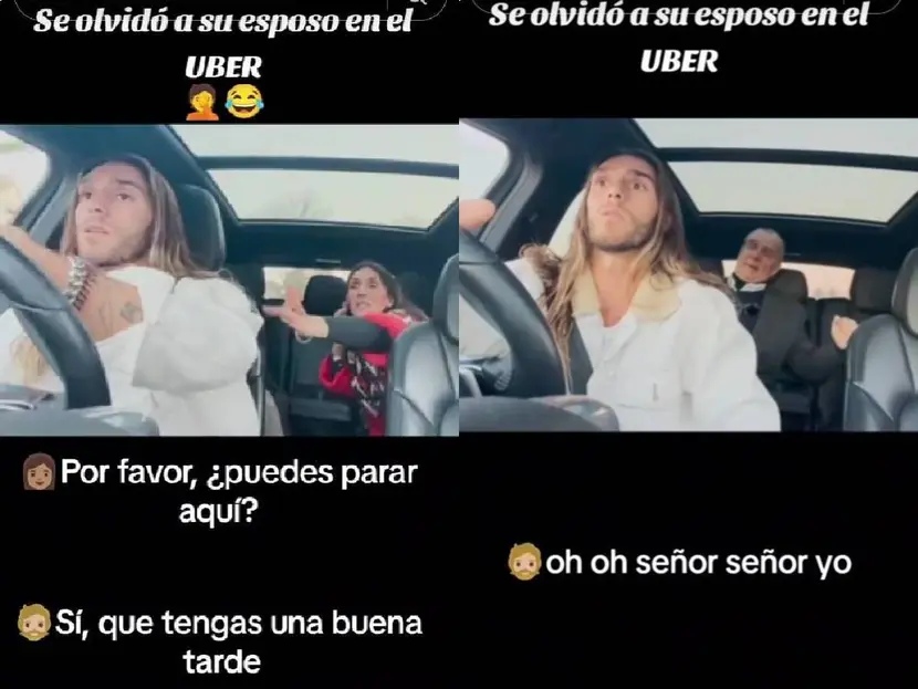 Mujer olvida a su esposo en un Uber