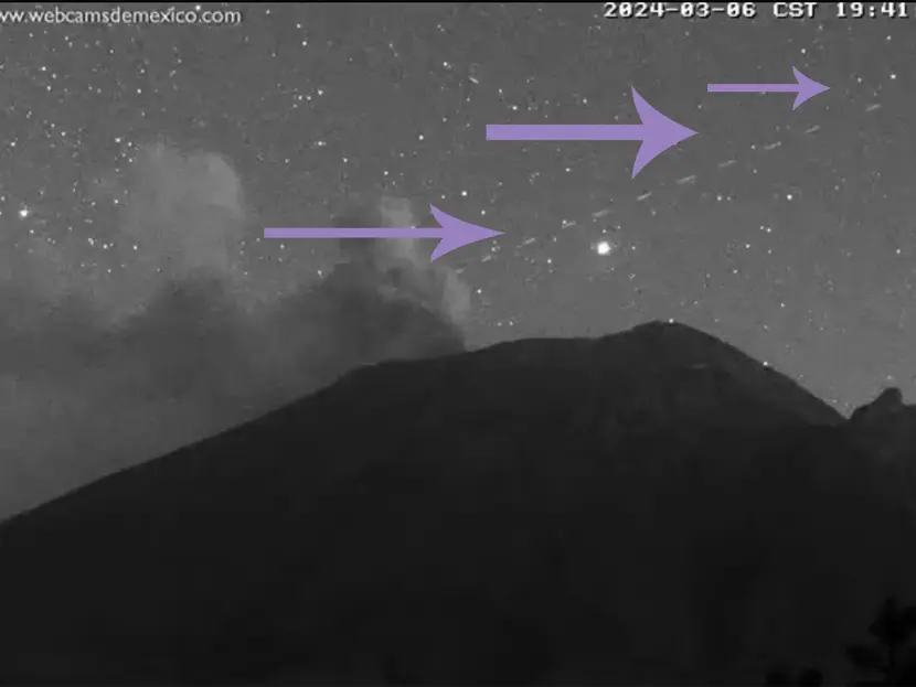 Avistamiento misterioso de luces en el Popocatépetl