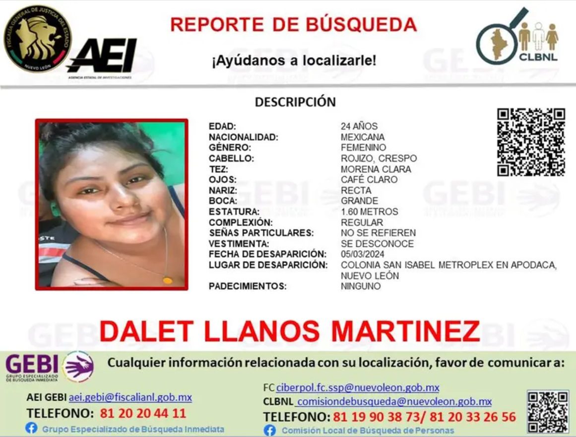 Joven de 24 años desaparece en parada de camión en Monterrey