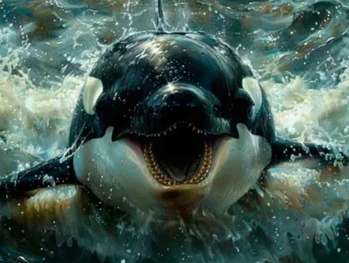 Una orca atacó y mordió a un tiburón en un momento sorprendente