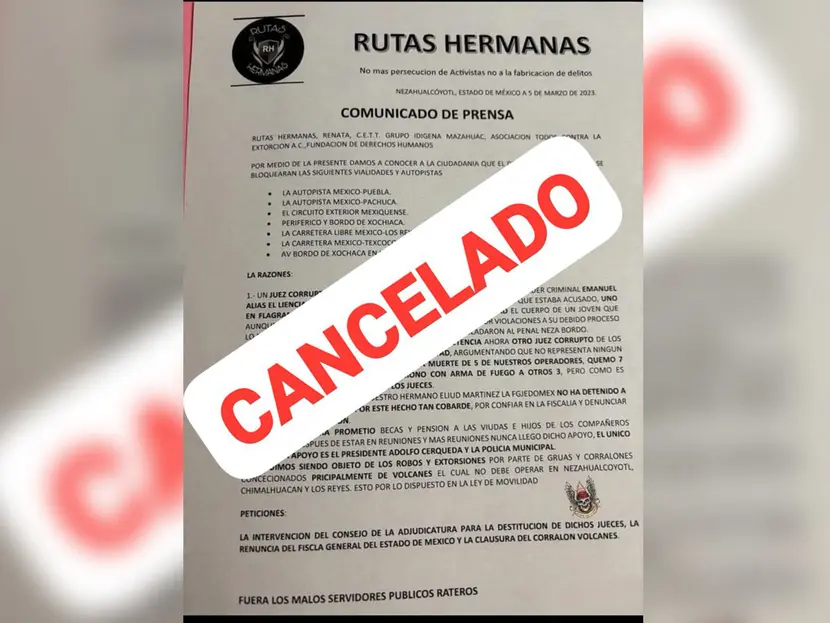 Cancelan bloqueo de transportistas en autopistas de Edomex