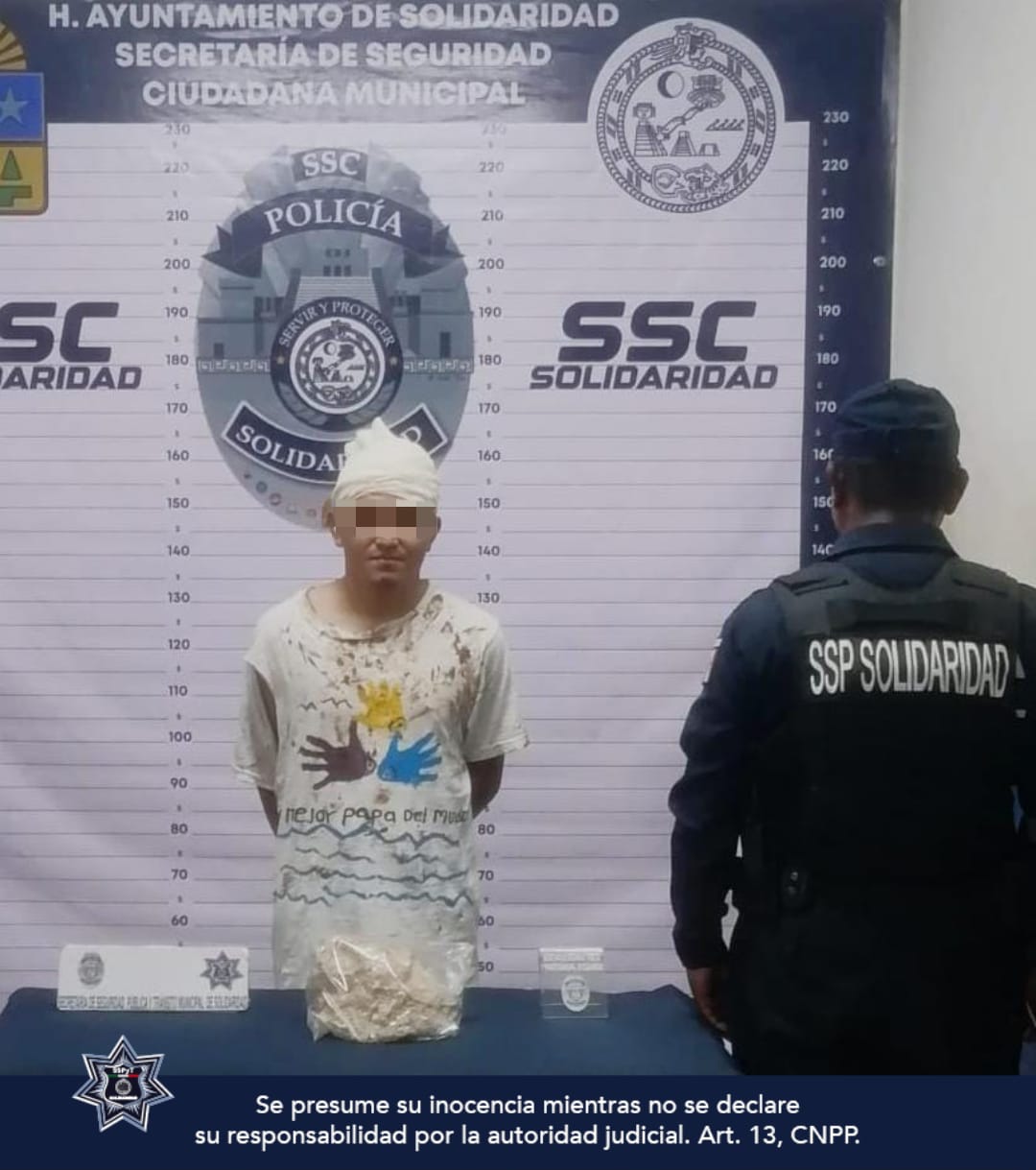 Policía Municipal de Solidaridad detiene a delincuente