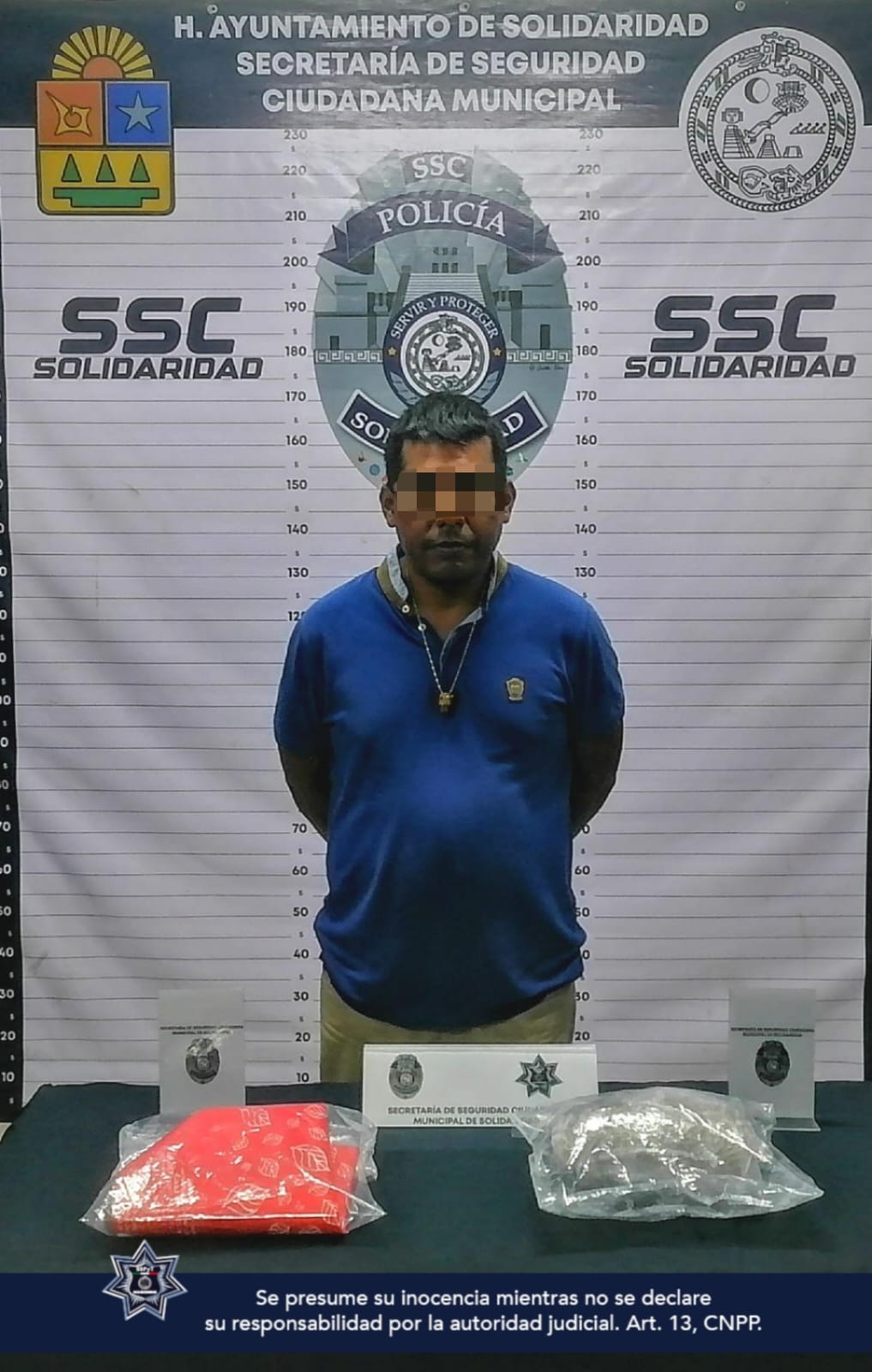 Unidad Canina de Solidaridad detienen a pasajero de transporte público con droga