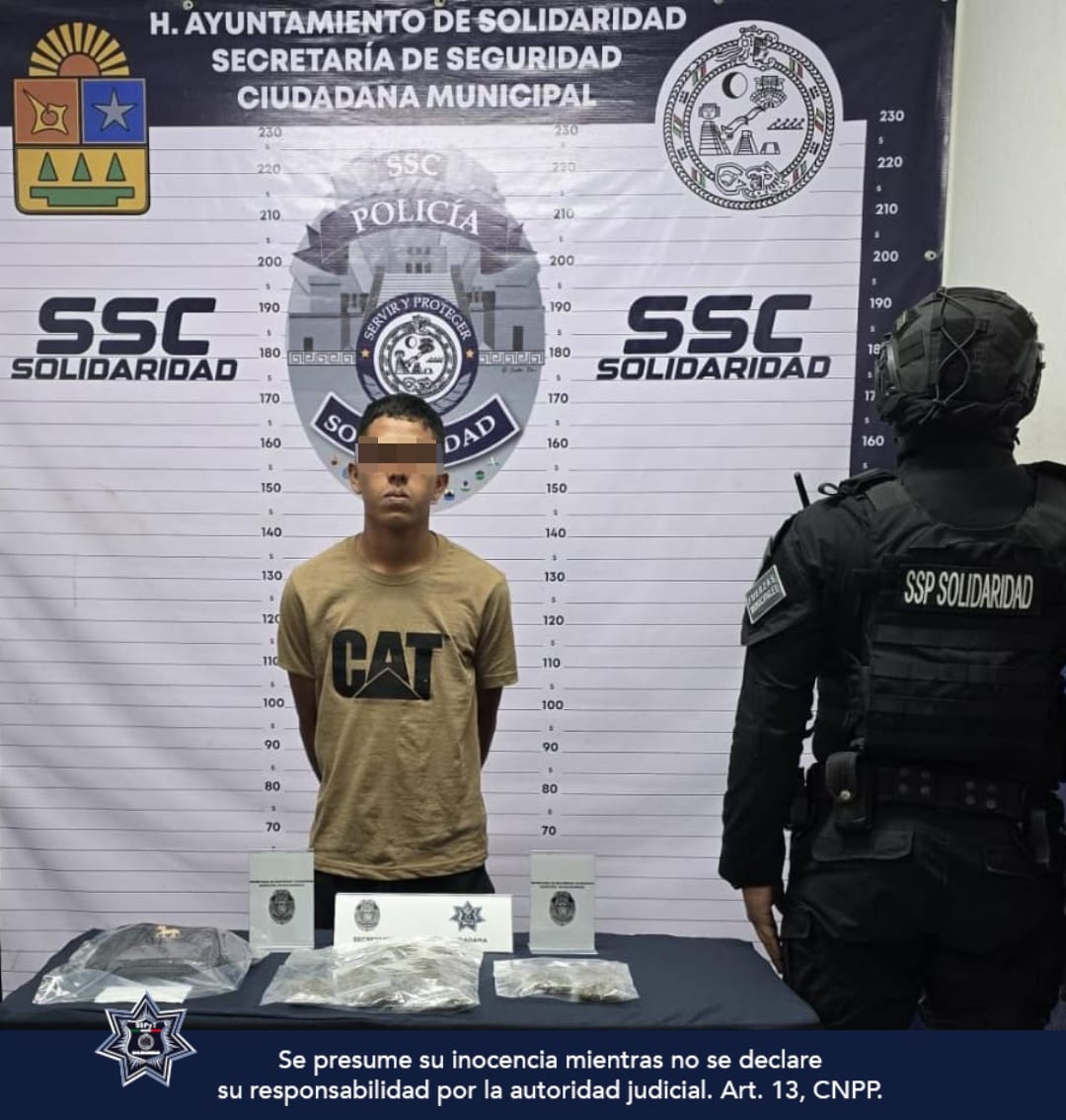 Policía de Solidaridad, detiene a supuesto dealer