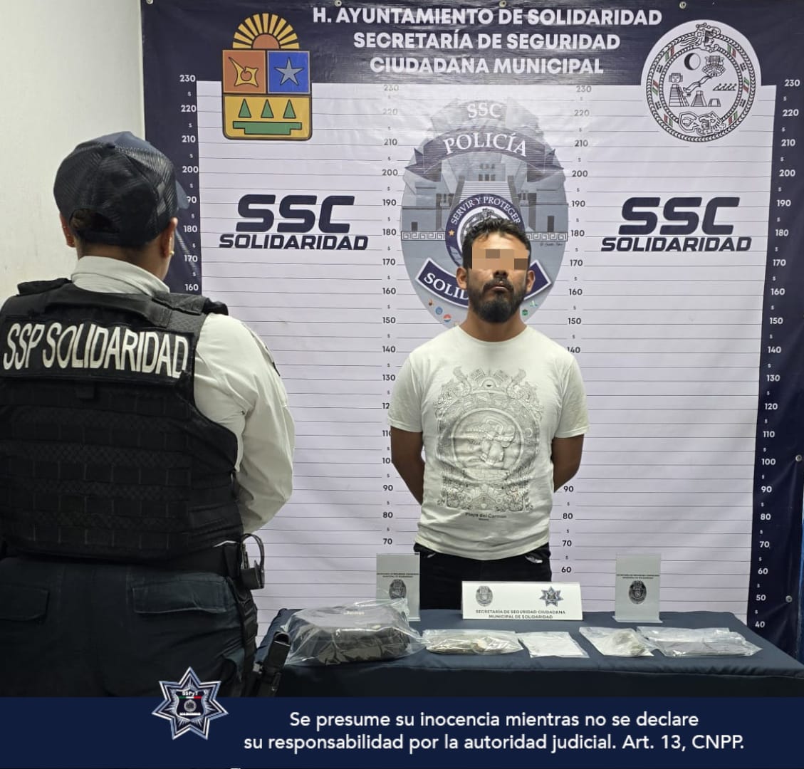 Policía de Solidaridad, detienen a hombre en posesión de droga
